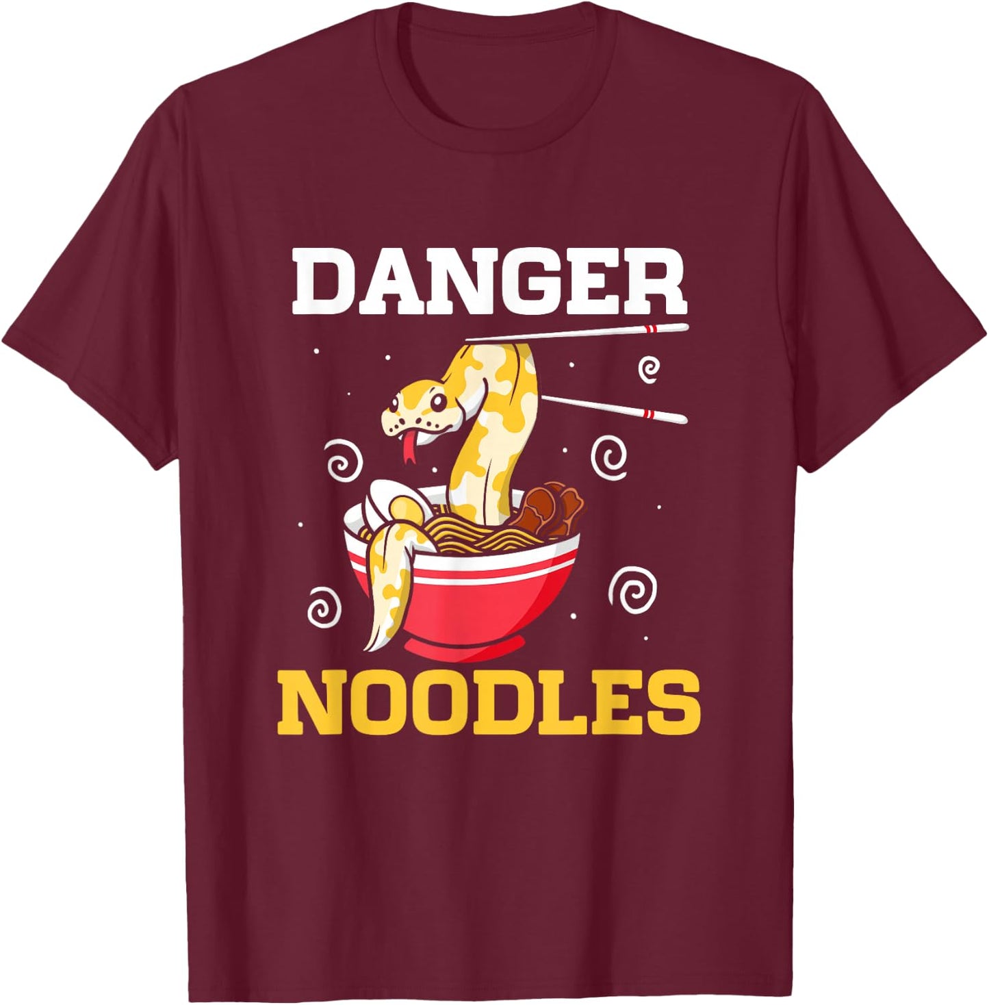 Danger Noodles Snake Owner Ball Python Reptile Snakes T-Shirt - T-Shirt | Maroon