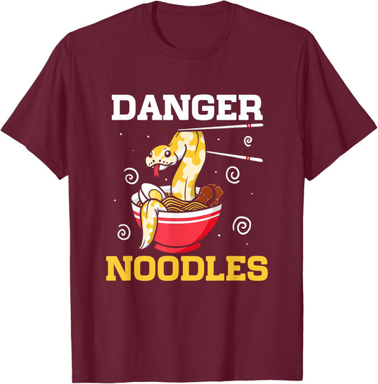 Danger Noodles Snake Owner Ball Python Reptile Snakes T-Shirt - T-Shirt | Maroon