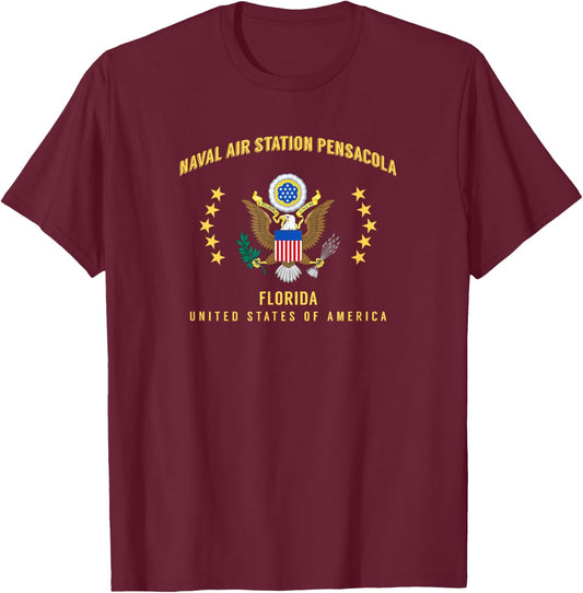 Naval Air Station Pensacola T-Shirt - T-Shirt | Maroon