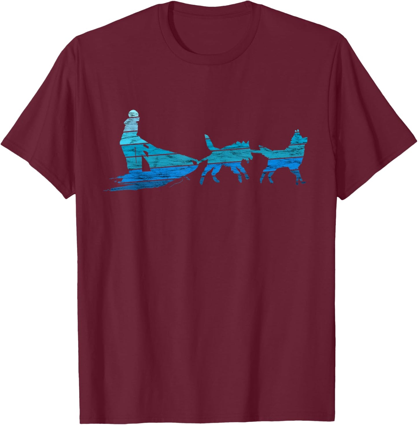 Alaska Sled Dog Team Mushing Sled Dog Mush Dog Huskies T-Shirt - T-Shirt | Maroon