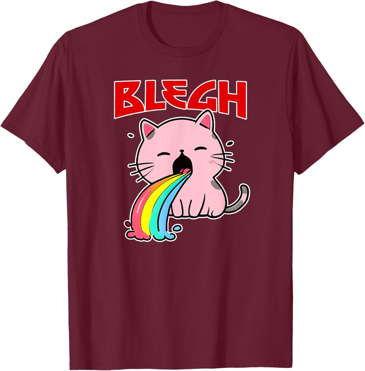 BLEGH Funny death metal cat shirt mosh-pit metalhead clothes Men Women T-Shirt - T-Shirt | Maroon