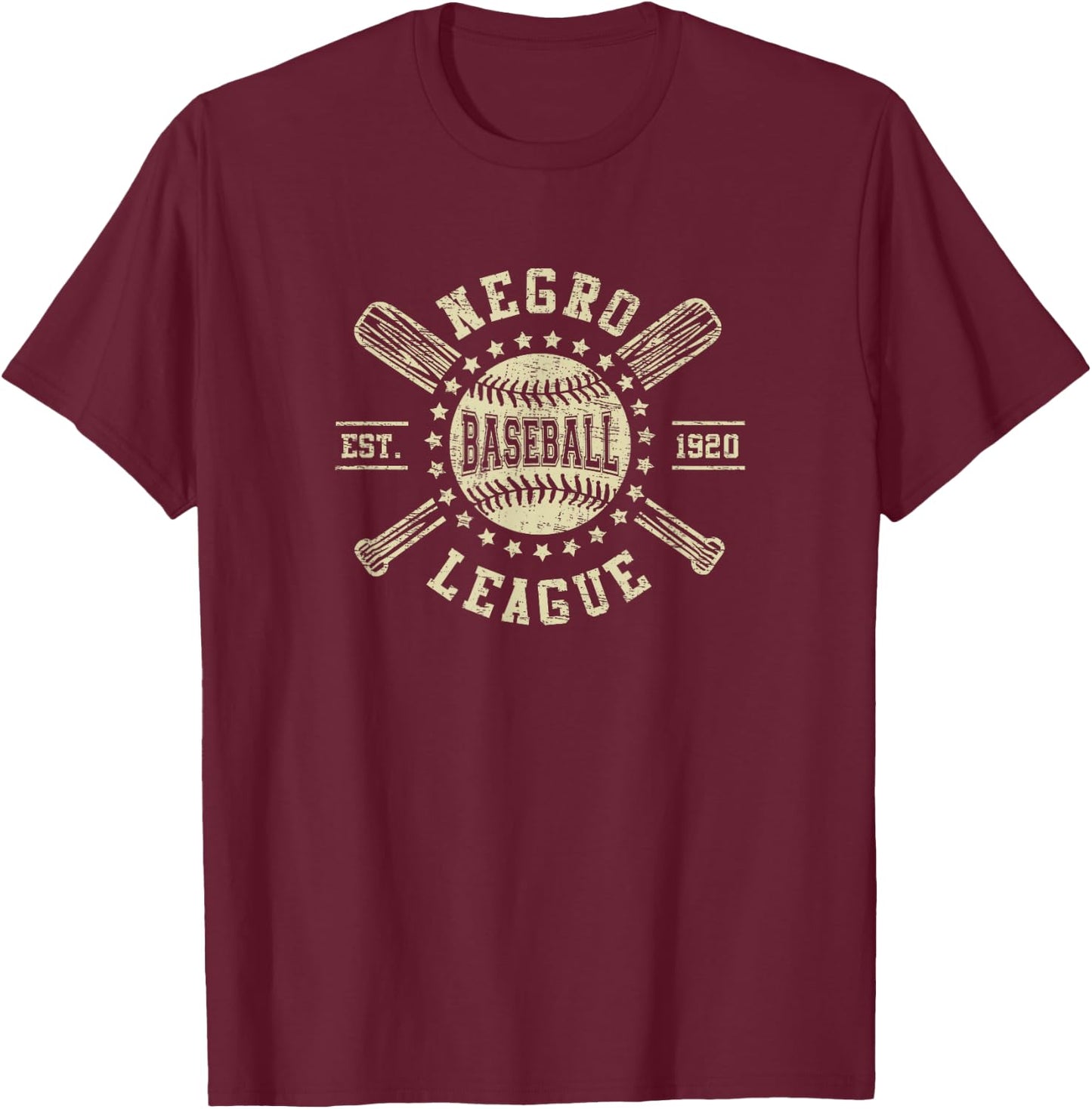 Vintage Negro League Baseball Black History Month T-Shirt - T-Shirt | Maroon