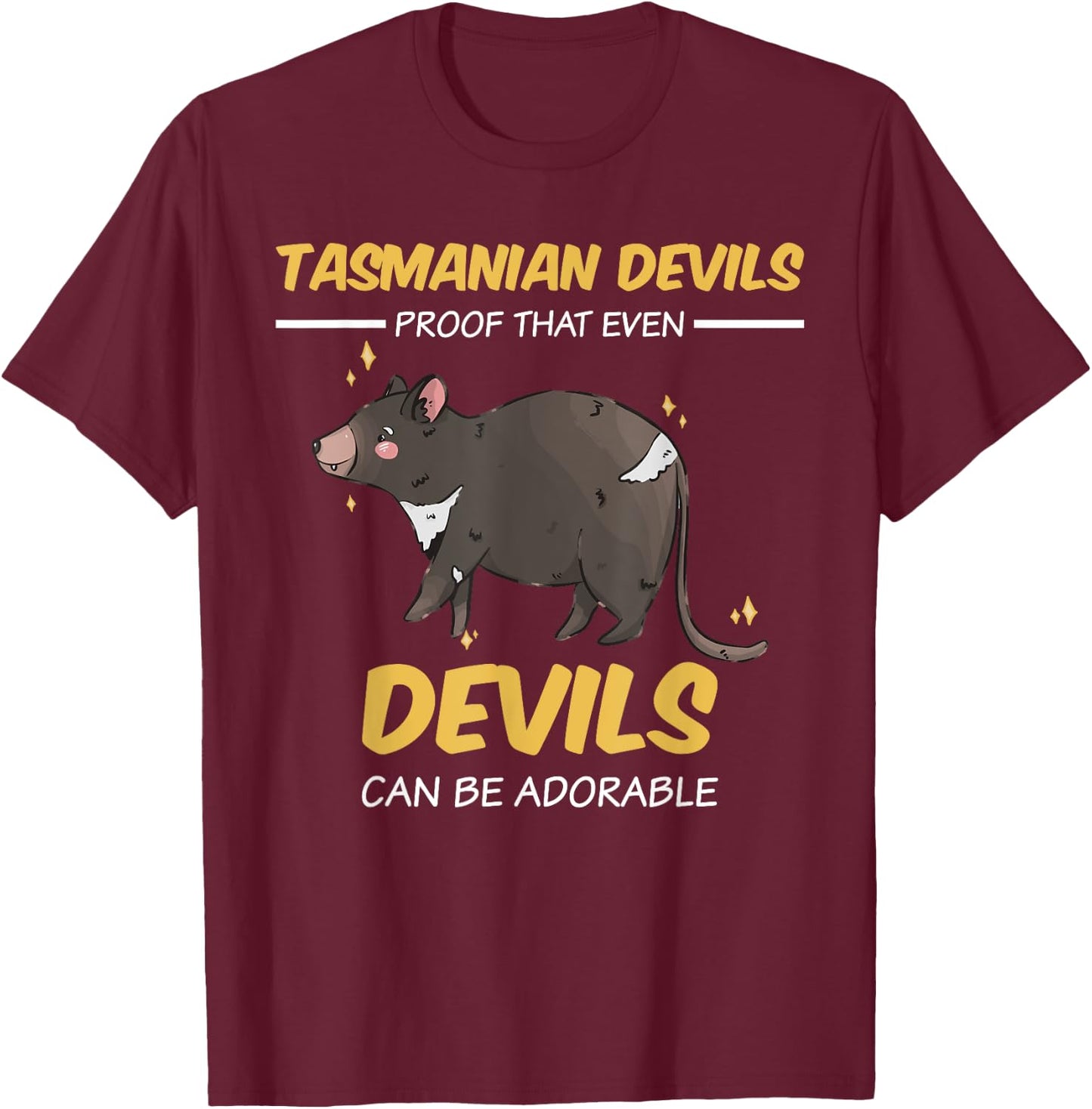 Proof that even Devils can be adorable | Tasmanian Devil T-Shirt - T-Shirt | Maroon