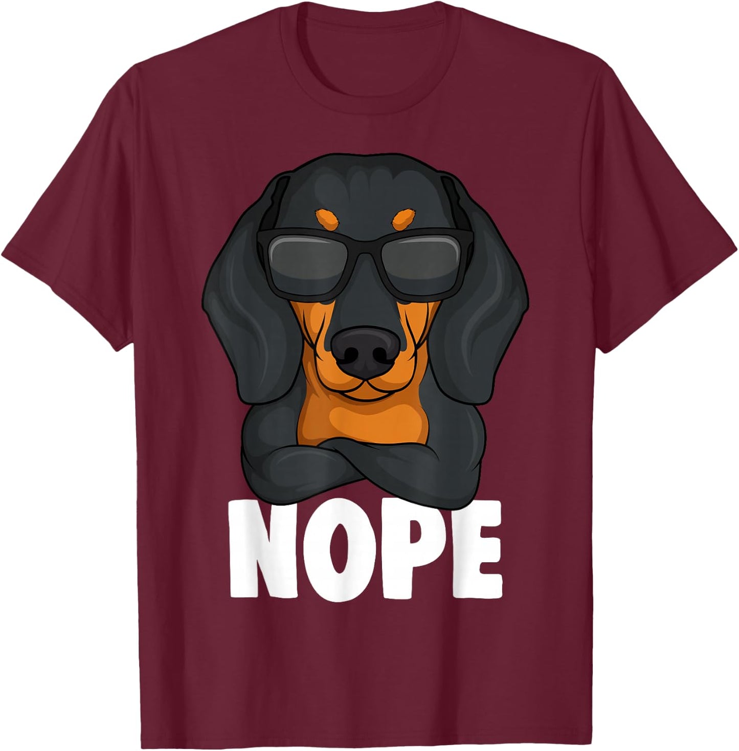 Dachshund Dachshund Teckel Nope Frauchen Master Children Women T-Shirt - T-Shirt | Maroon