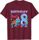 8th Birthday Girl Sea Turtle 8 Year Old Ocean Aquarium Girls T-Shirt - T-Shirt | Maroon