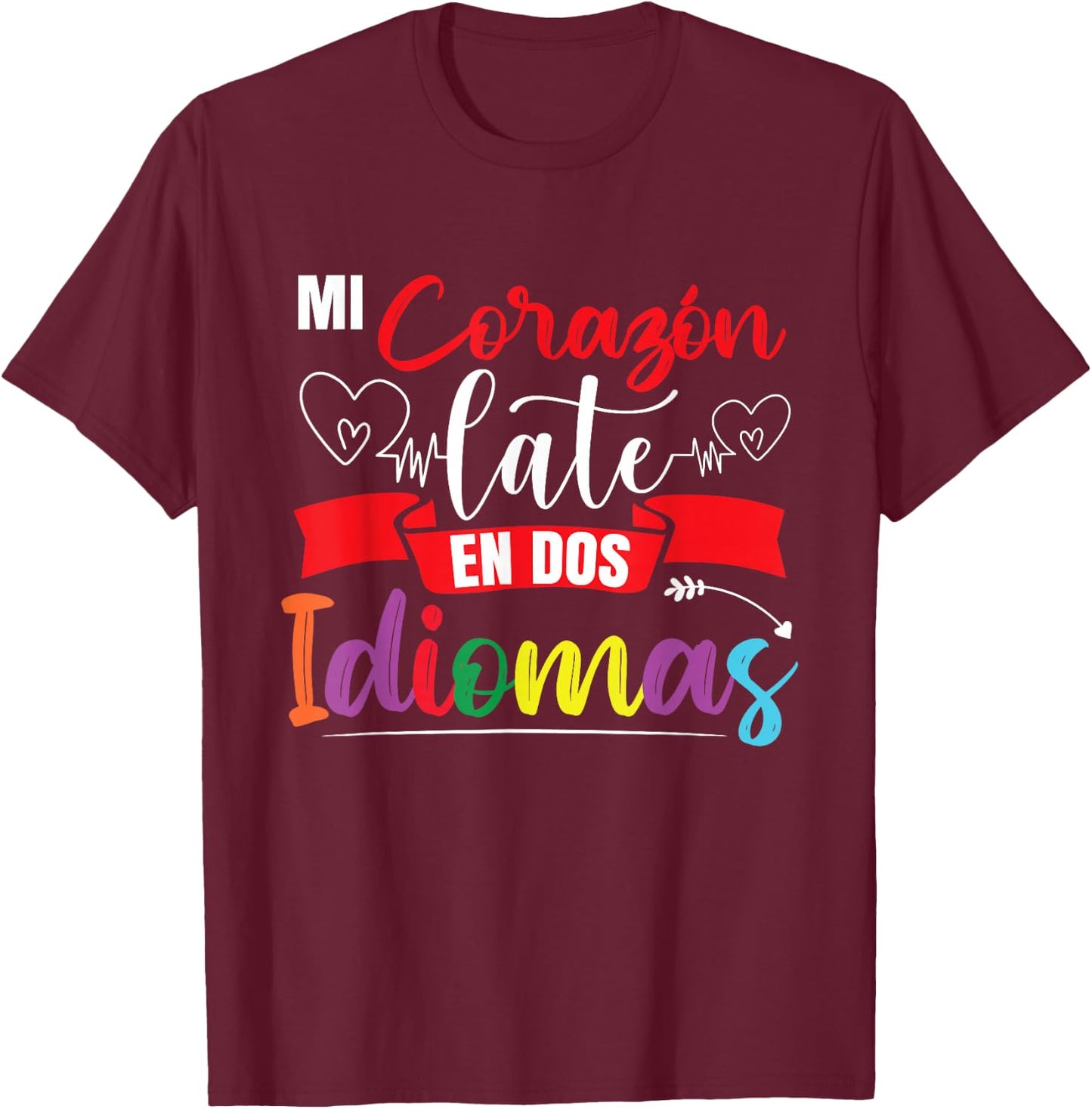 Funny Spanish Bilingual Teacher T-Shirt - T-Shirt | Maroon