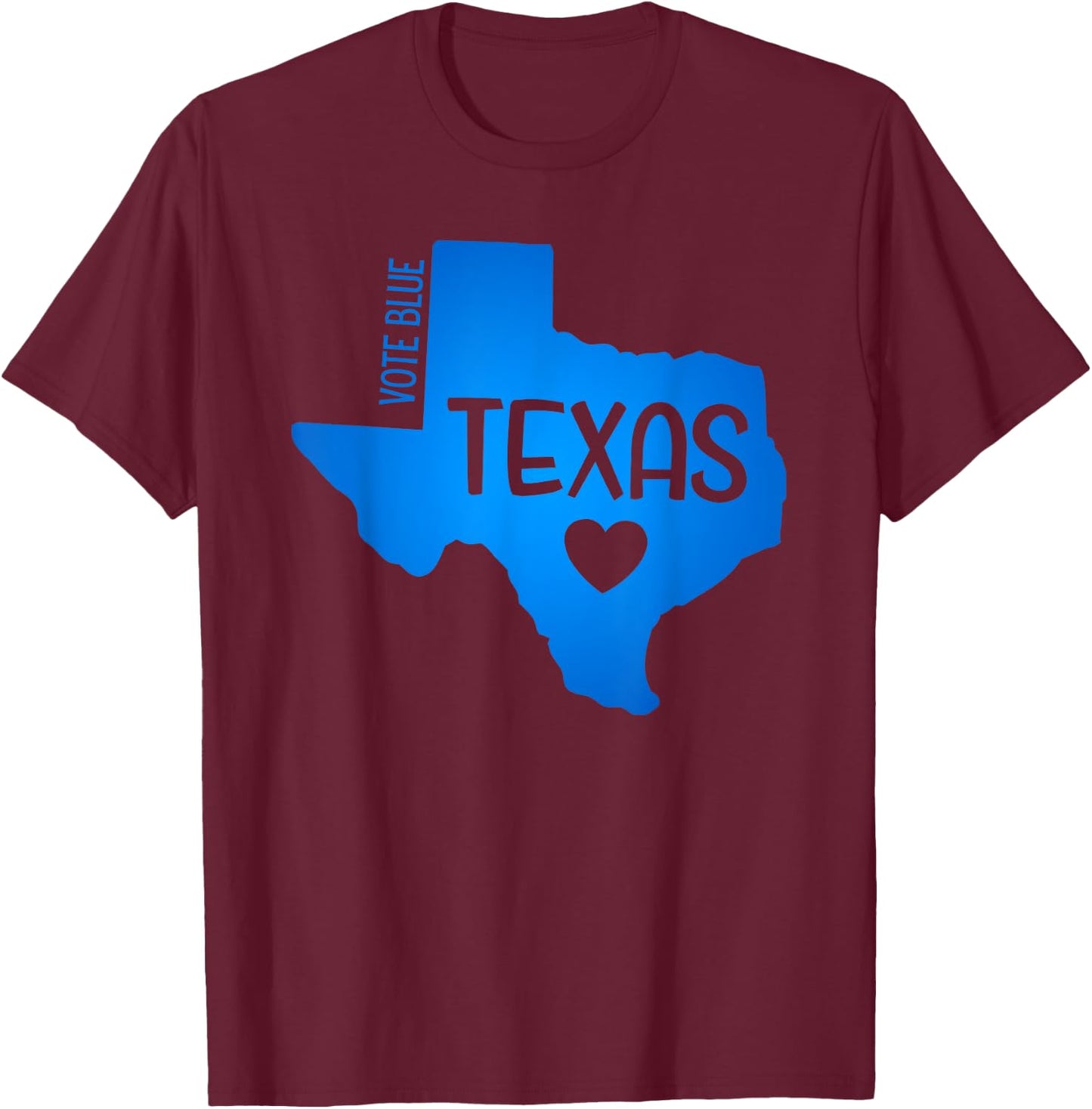 Vote Blue Texas Democrat Pro Choice Women Rights T-Shirt - T-Shirt | Maroon