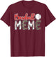 Proud Baseball Meme For Mother's Day Women's Baseball Meme Grandma Black Cotton 60% Polyester 40% Short Sleeve T-Shirt - T-Shirt | Maroon