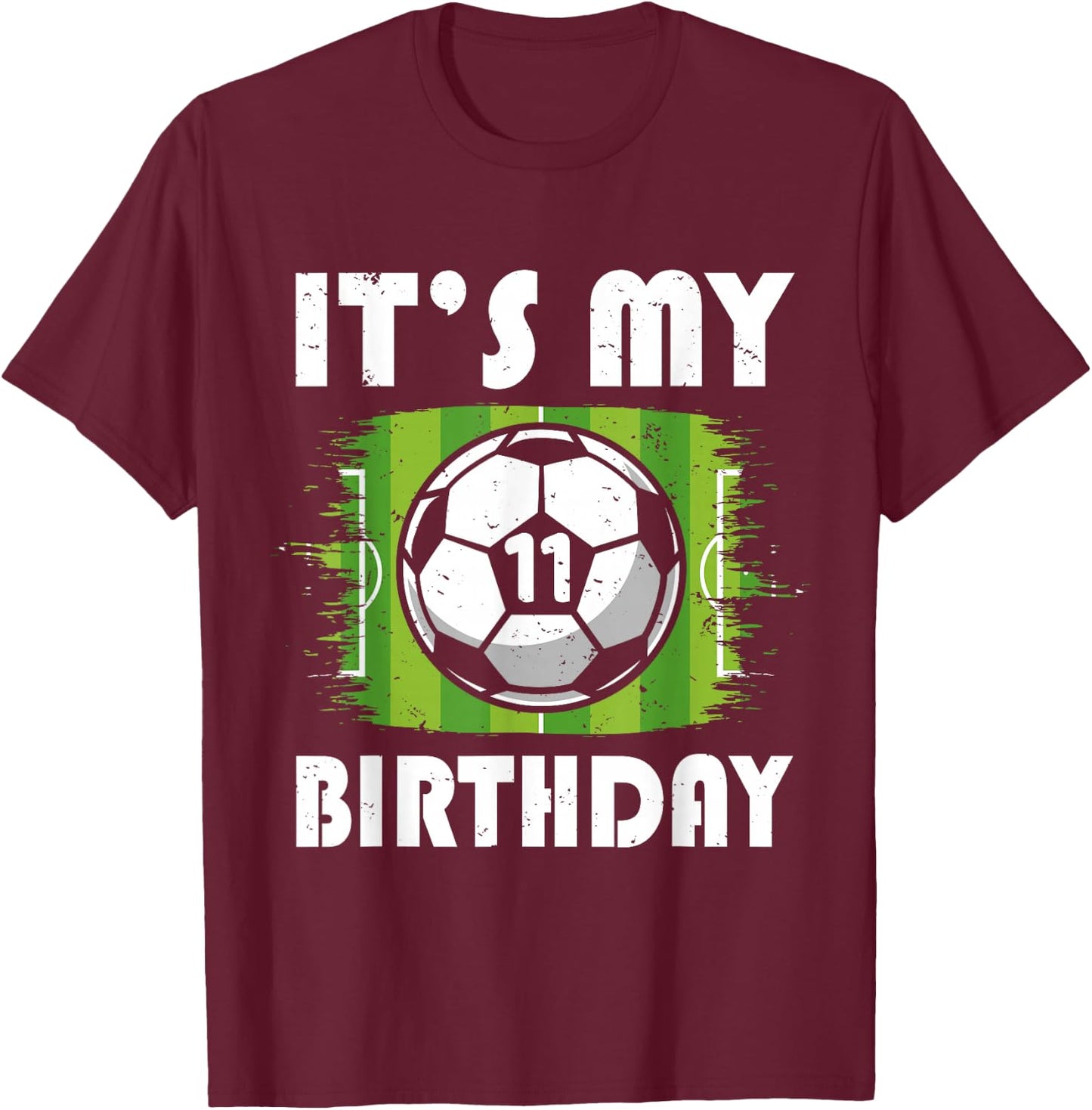 11 Years Old Kids Soccer Player 11th Birthday Boy T-Shirt - T-Shirt | Maroon