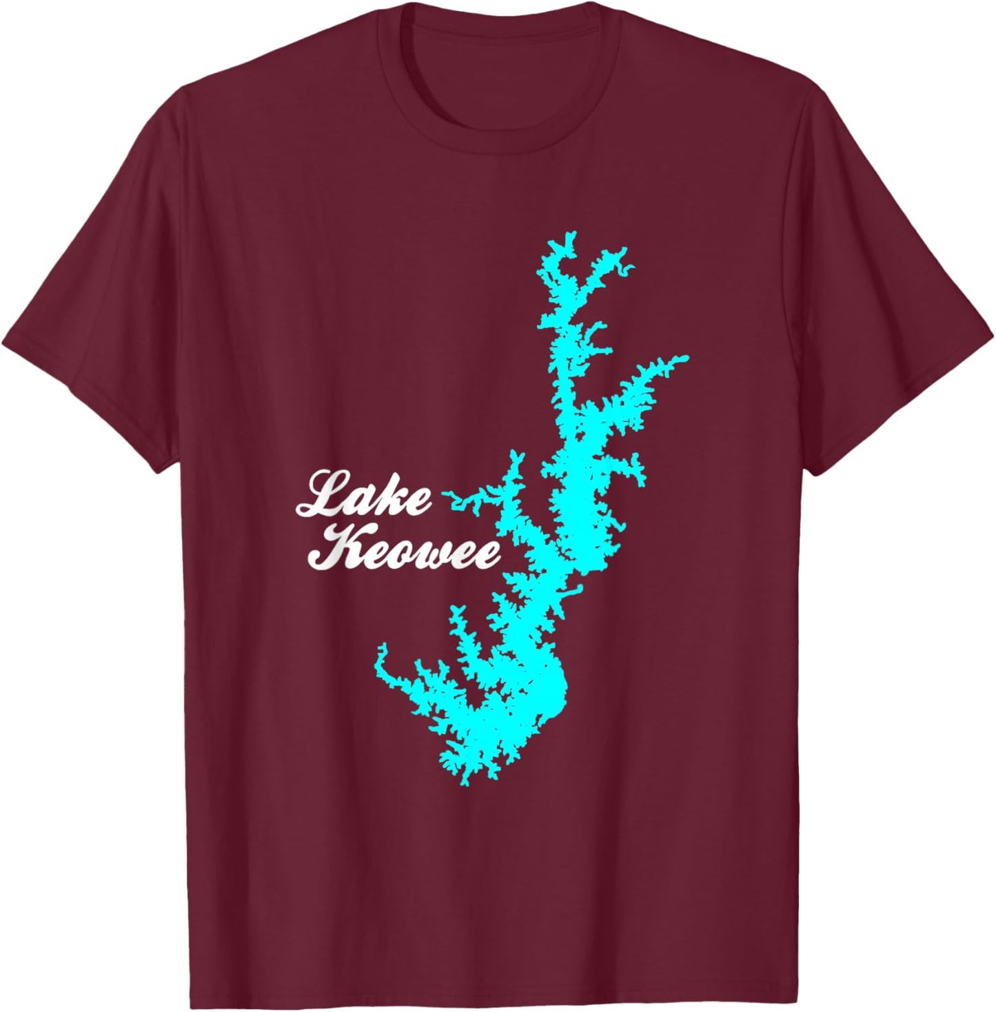 Minimalist Lake Keowee - South Carolina T-Shirt - T-Shirt | Maroon