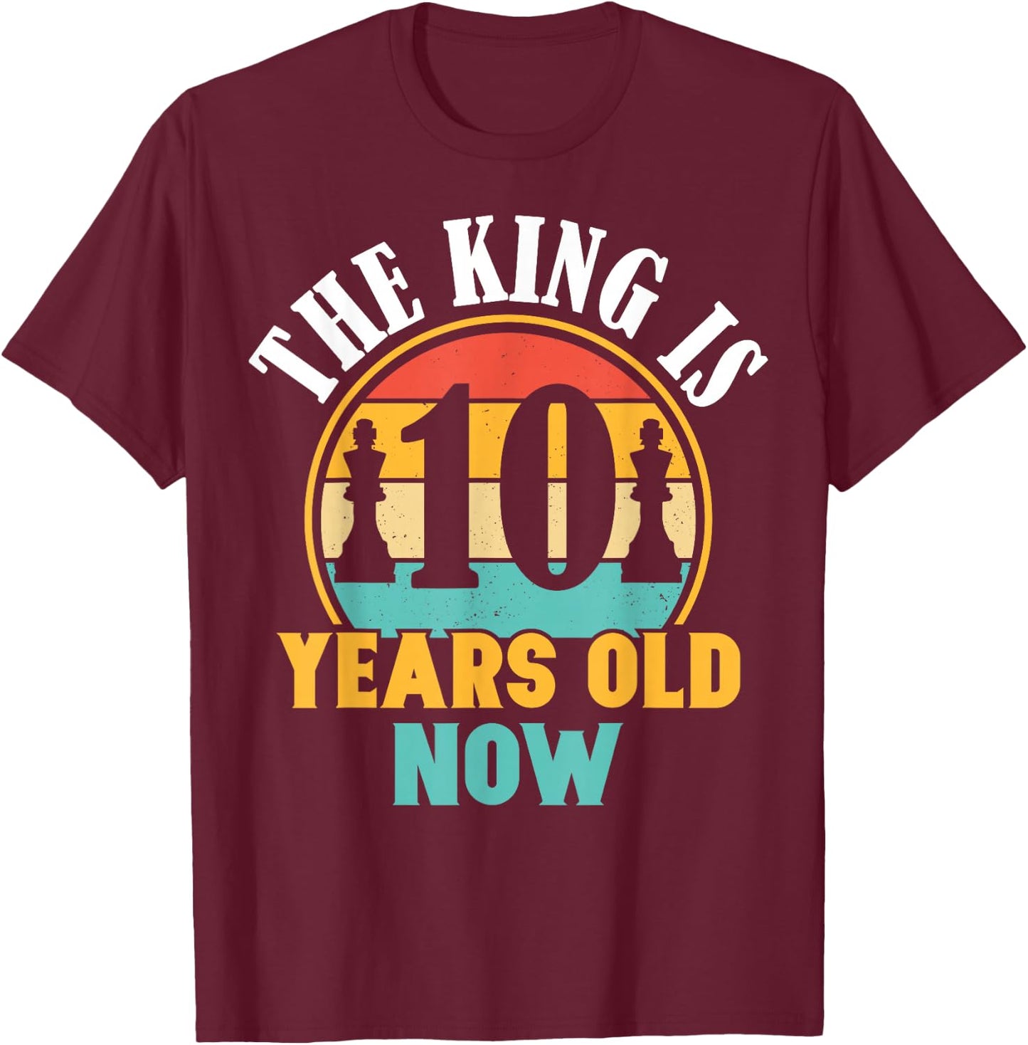 Chess Lover 10th Birthday Chess 10 Years Old Boy Birthday T-Shirt - T-Shirt | Maroon