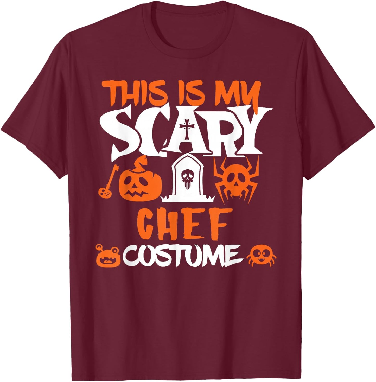 Chef Halloween Shirt Costume Funny Men Women T-Shirt - T-Shirt | Maroon