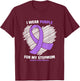 I Wear Purple For My Stepmom Pancreatic Cancer Awareness T-Shirt - T-Shirt | Maroon