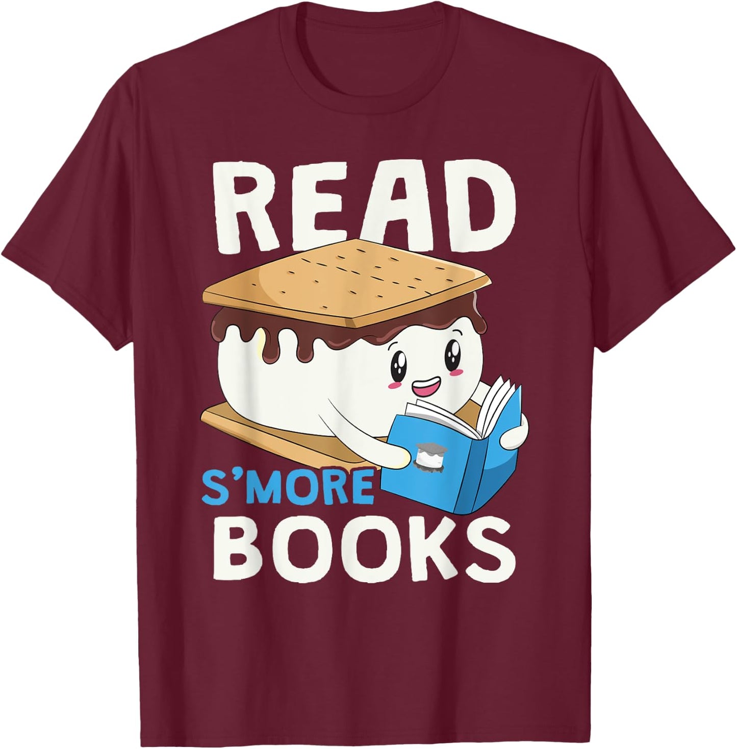 Read S'more Books Camping Bookworm Boy Cute Librarian Smores T-Shirt - T-Shirt | Maroon