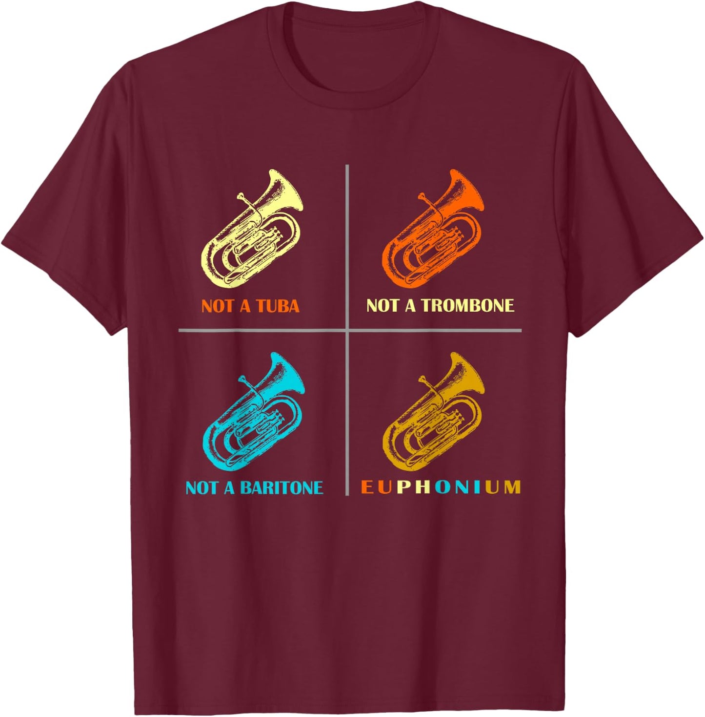 Vintage Euphonium Player brass Orchestra T-Shirt - T-Shirt | Maroon