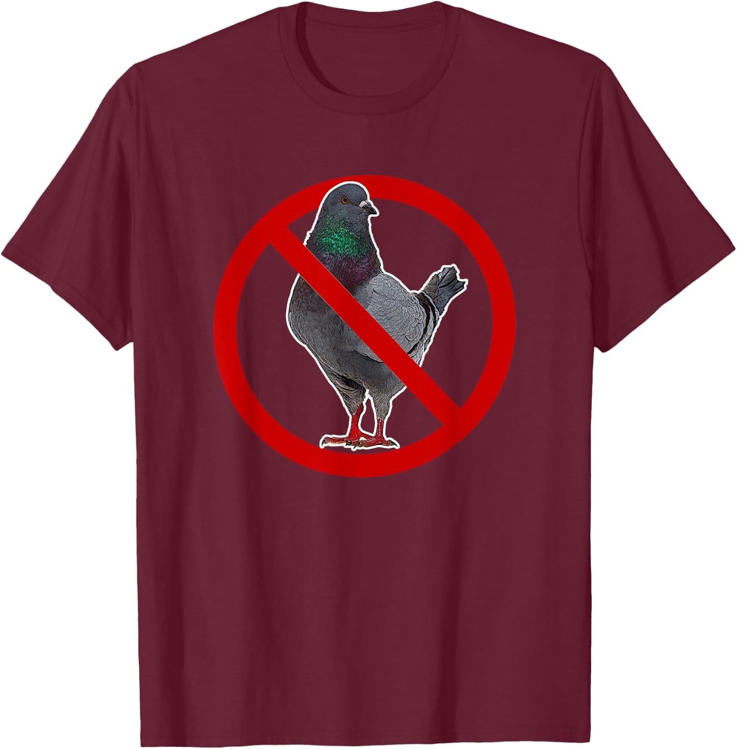 I Hate Pigeons Anti Pigeon T-Shirt - T-Shirt | Maroon