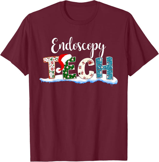 Endoscopy Tech Christmas Gastroenterology Endo Squad Xmas T-Shirt - T-Shirt | Maroon