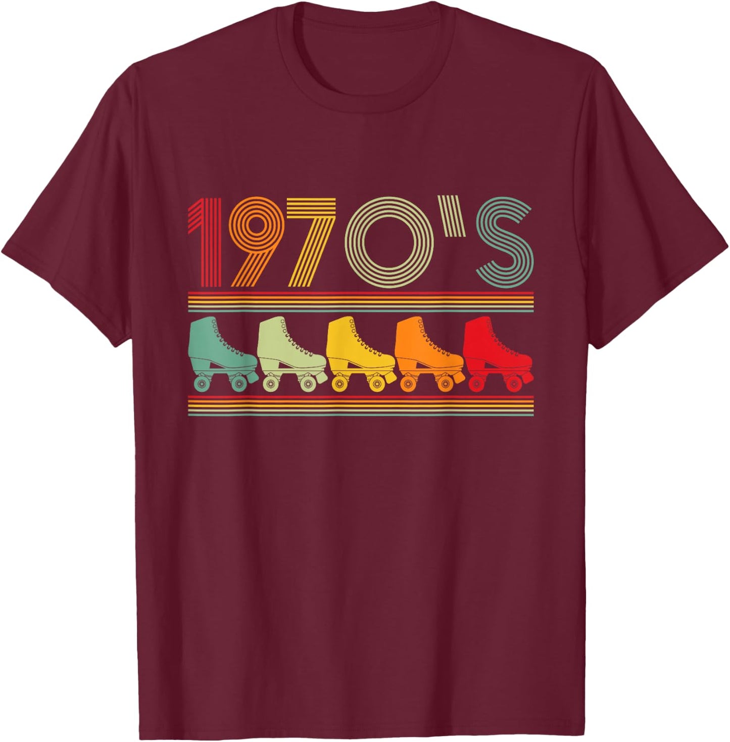 1970's - Speed Roller Skating Roller Derby Skate Skaters T-Shirt - T-Shirt | Maroon