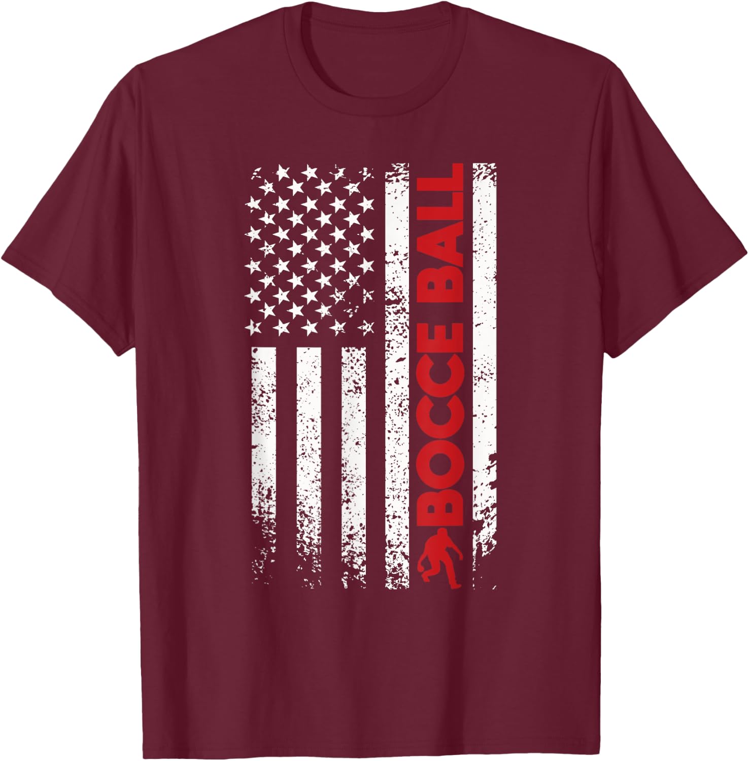 Bocce ball boules sports bocce usa flag retro design Men T-Shirt - T-Shirt | Maroon