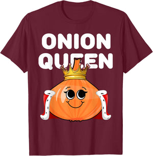 Onion Queen | Onion | Girls Onion T-Shirt - T-Shirt | Maroon