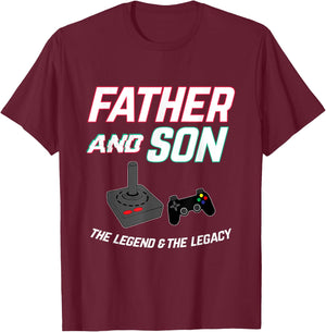 Father nd Son matching outfit Gamer video gaming Fathers day T-Shirt - T-Shirt | Maroon