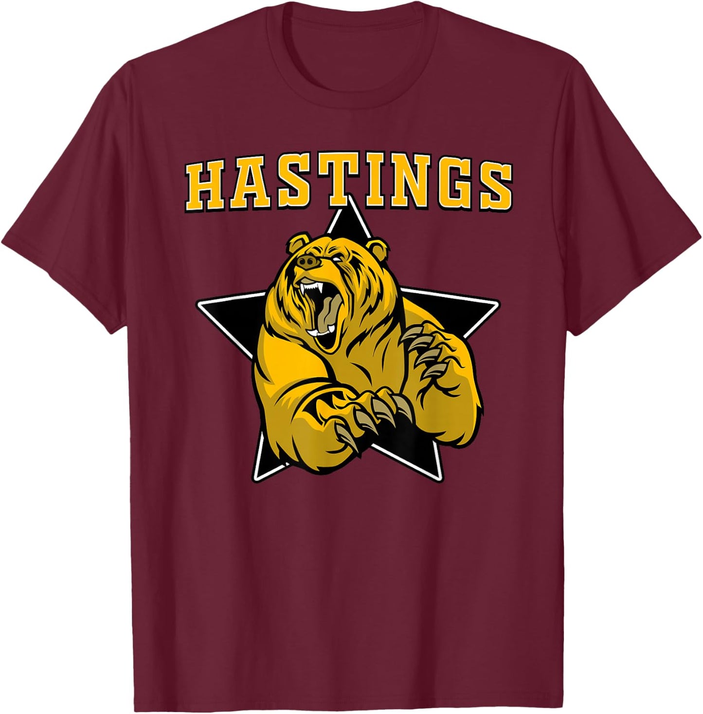 Hastings Bears High School Team Spirit T-Shirt - T-Shirt | Maroon