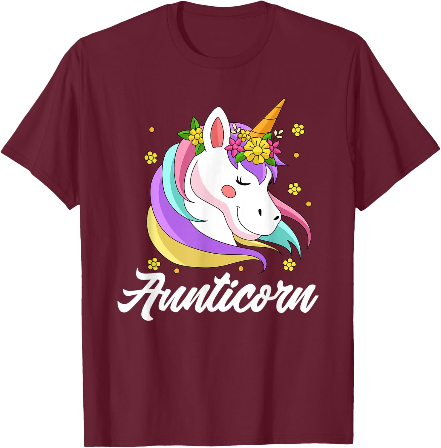 Unicorn rainbow - Aunticorn Aunt T-Shirt - T-Shirt | Maroon