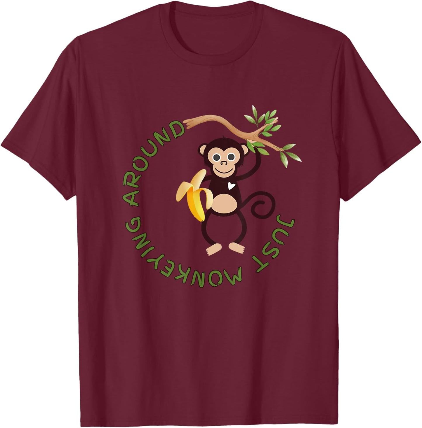 Monkey Oliver Learning Tree, Just Monkeying Around T-Shirt - T-Shirt | Maroon