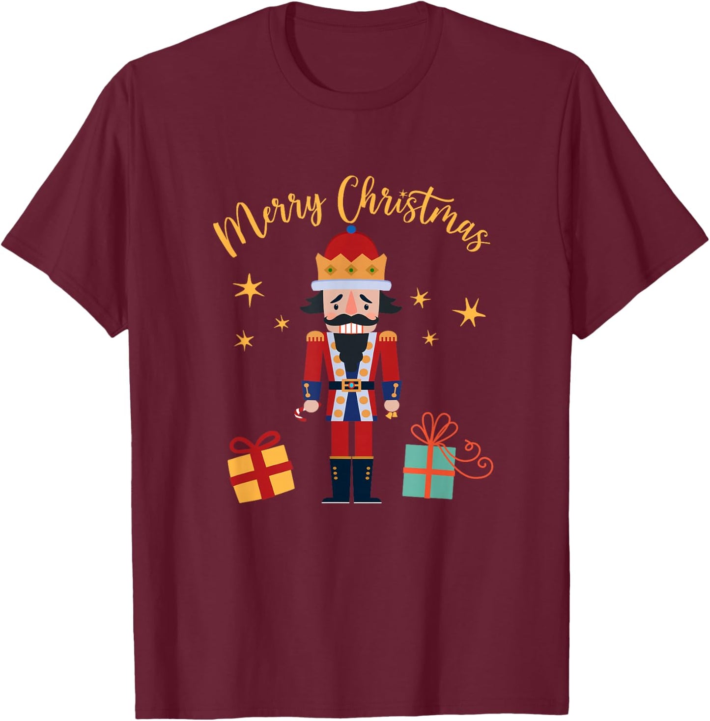 Merry Christmas - Nutcracker T-Shirt - T-Shirt | Maroon