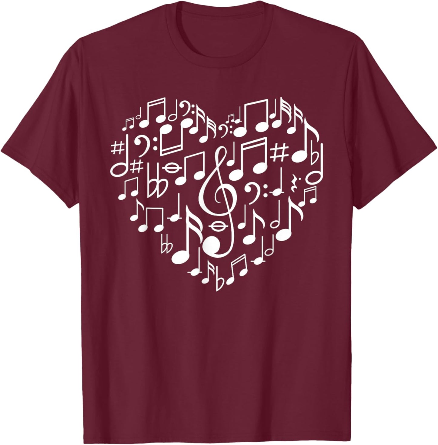 Cool Music Note Art Women Music Musical Note Lover T-Shirt - T-Shirt | Maroon