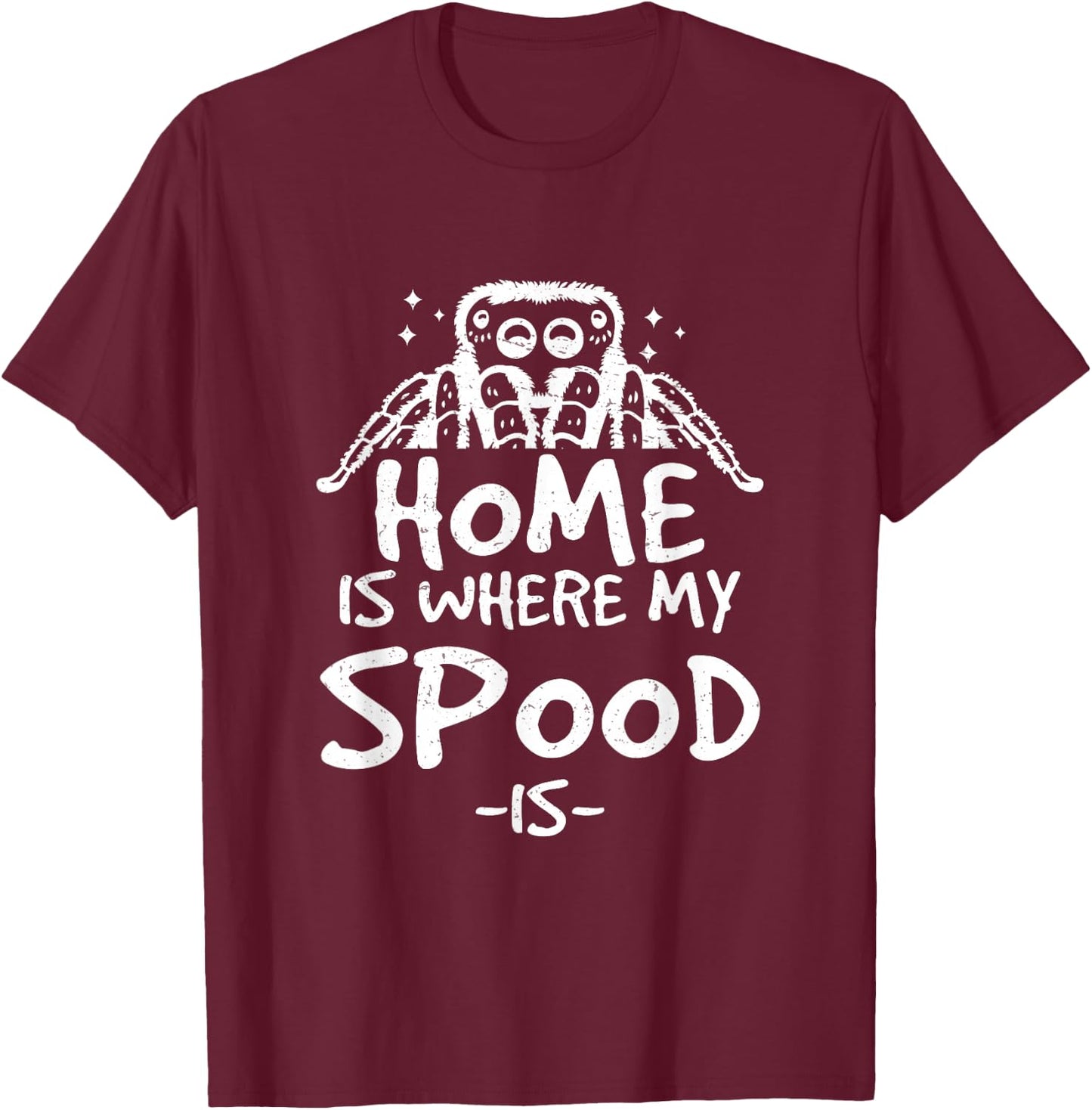 Classic Jumping Spider Spooder For A Salticidae Spood Owner T-Shirt - T-Shirt | Maroon