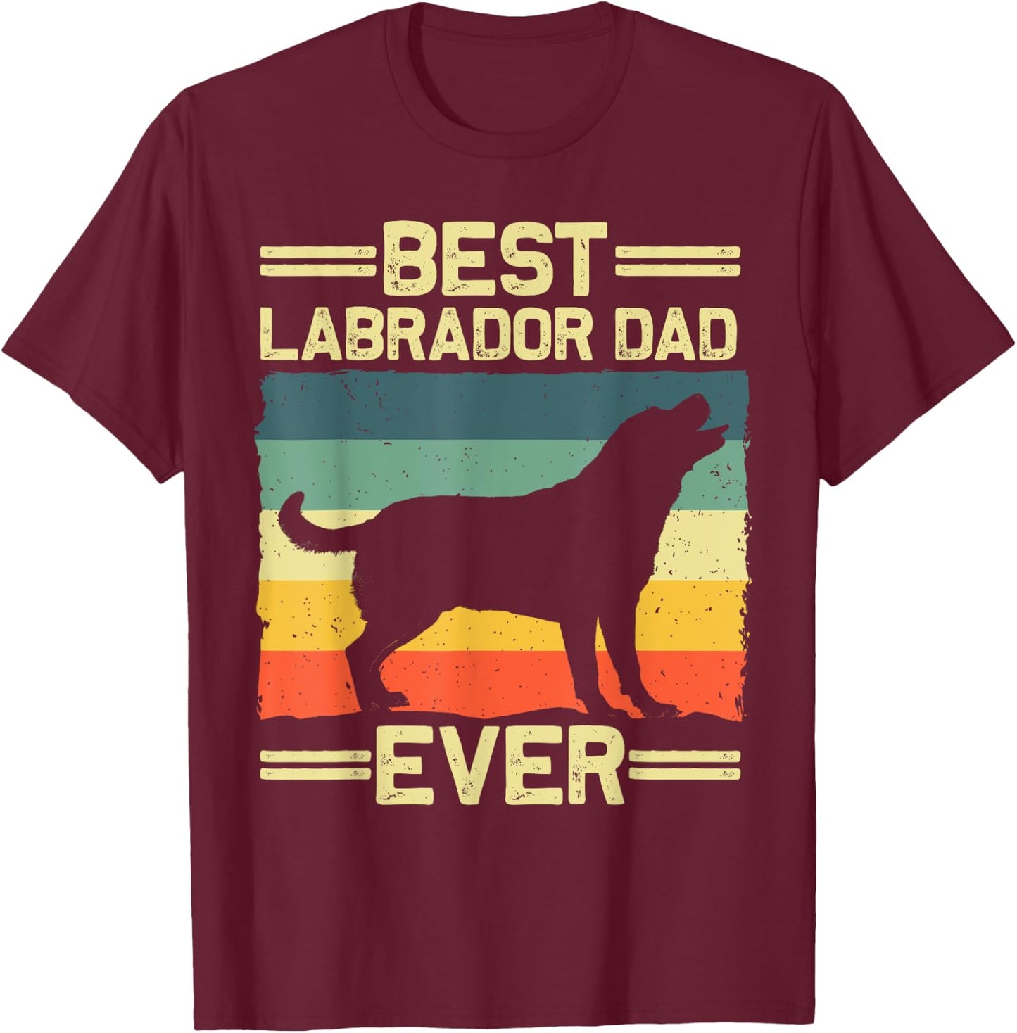 Labrador Dad Black Lab Yellow Labrador Retriever T-Shirt - T-Shirt | Maroon