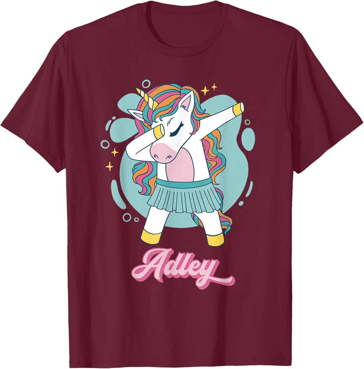 Adley Merch Unicorn Design T-Shirt - T-Shirt | Maroon