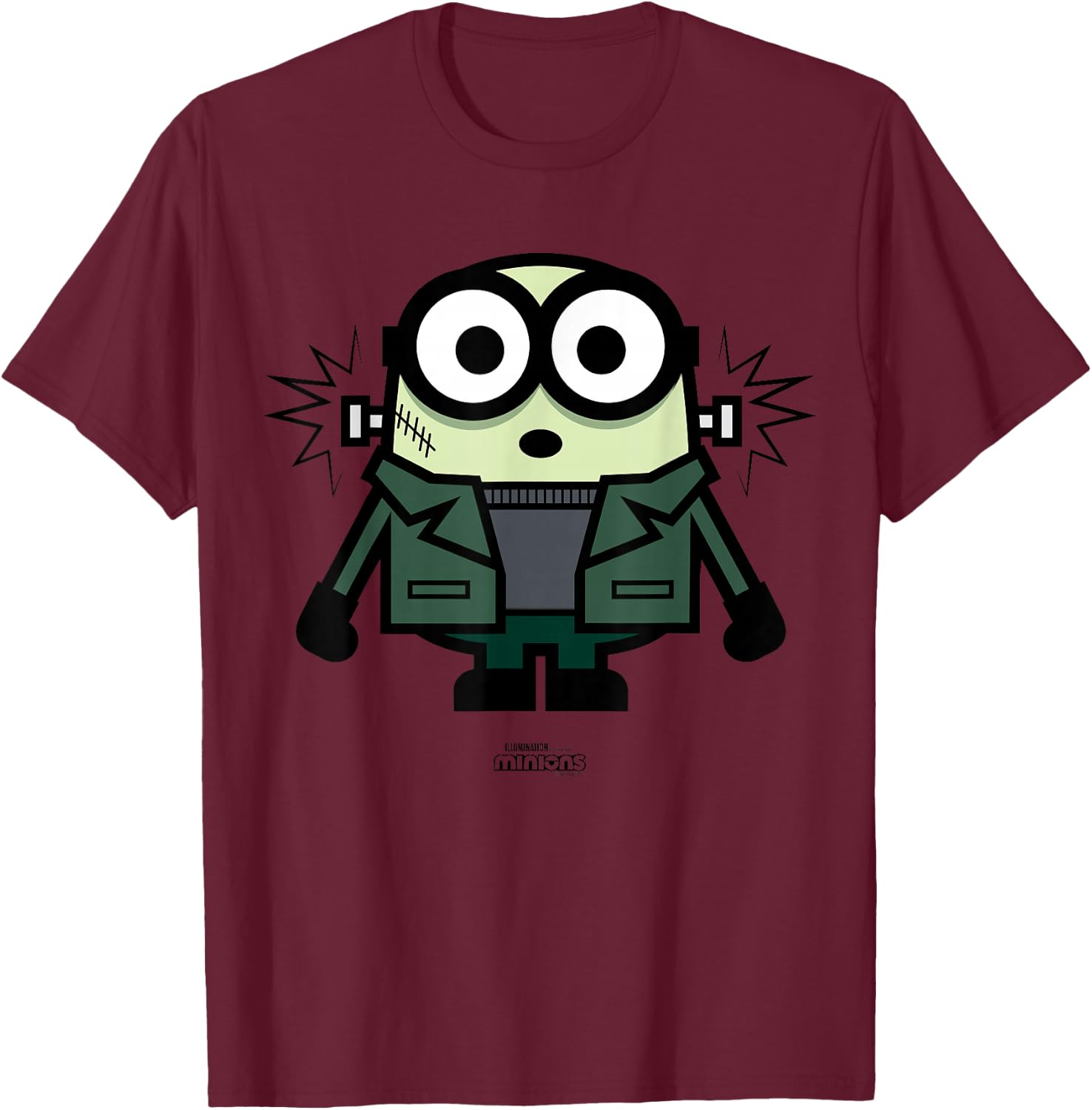 Minions Monsters Frankenbob Shocking Halloween T-Shirt - T-Shirt | Maroon