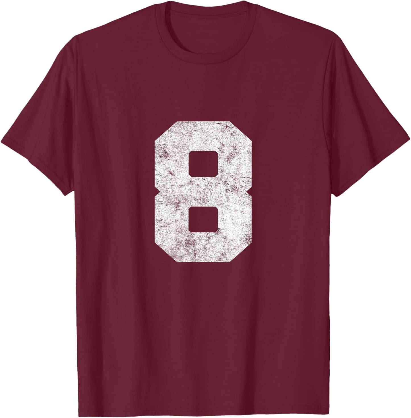 Vintage Lucky Number 8 Birthday Sports Player Team Athlete T-Shirt - T-Shirt | Maroon