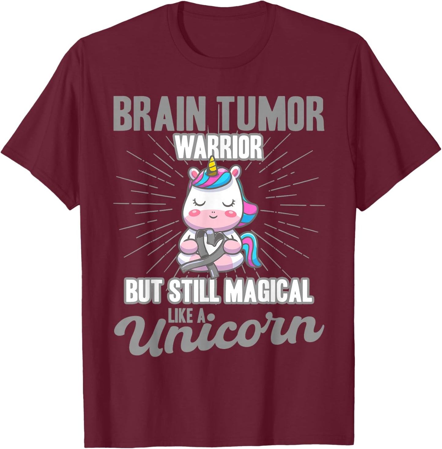 Magical Like A Unicorn Brain Tumor Awareness T-Shirt - T-Shirt | Maroon