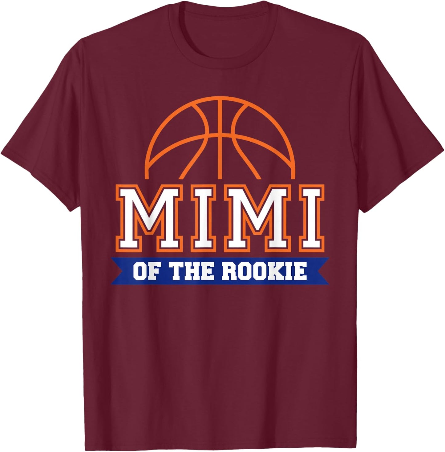 Mimi of Rookie 1st Birthday Basketball Theme Matching Party T-Shirt - T-Shirt | Maroon