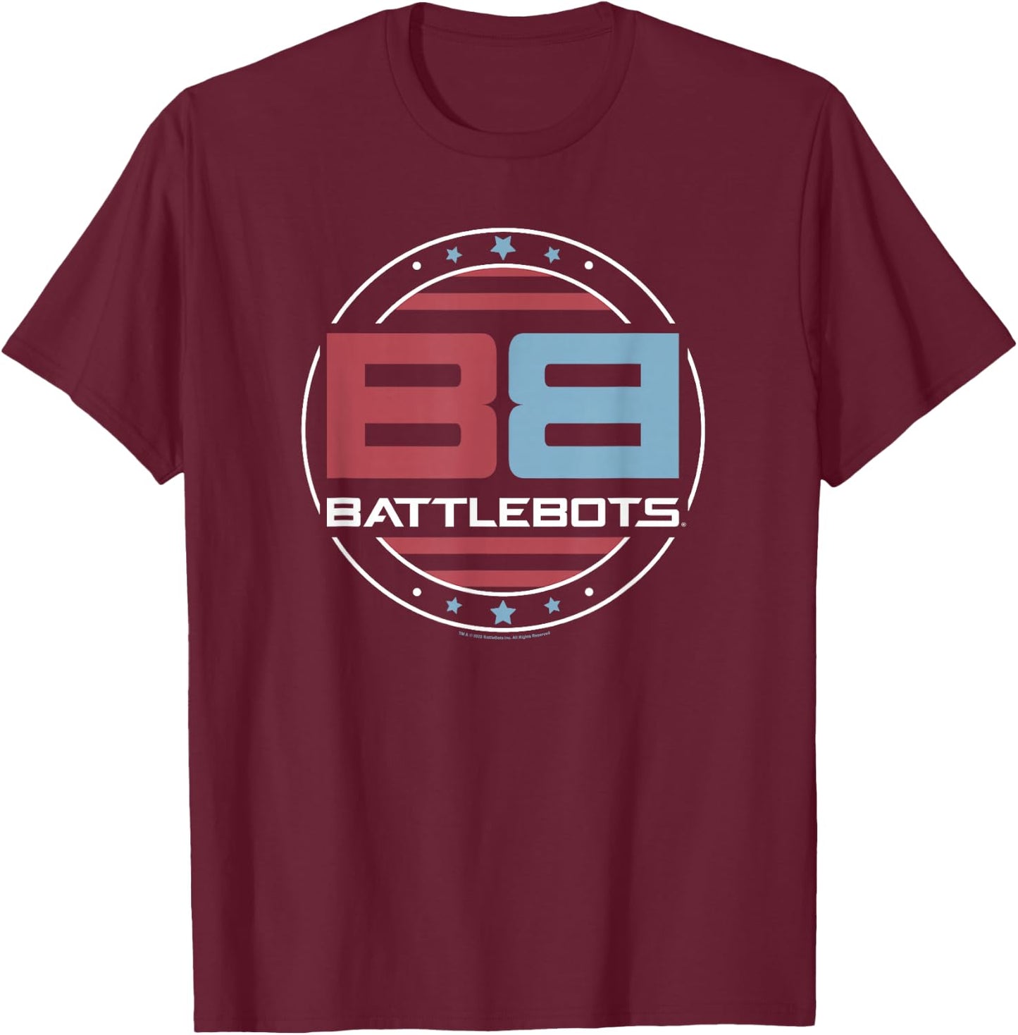 BattleBots Patriotic American Flag Circle Logo Small T-Shirt - T-Shirt | Maroon