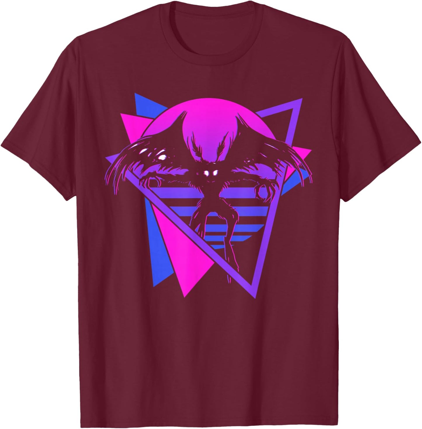 Mothman Cryptid Cryptozoology Retro T-Shirt - T-Shirt | Maroon