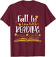 Fall In Love With Reading Fall Leaves Autumn Thanksgiving T-Shirt - T-Shirt | Maroon