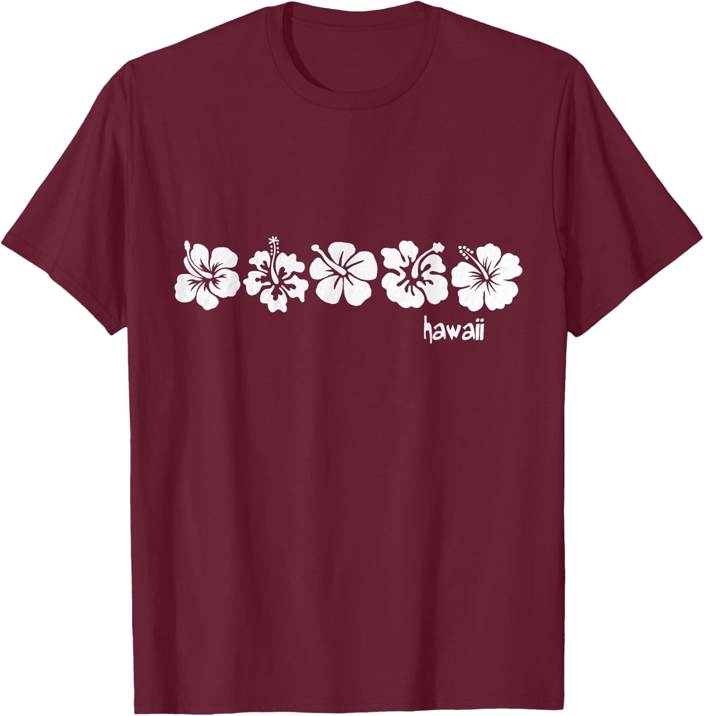 Vintage Hawaiian Hibiscus Flower Aloha Beach T-Shirt - T-Shirt | Maroon