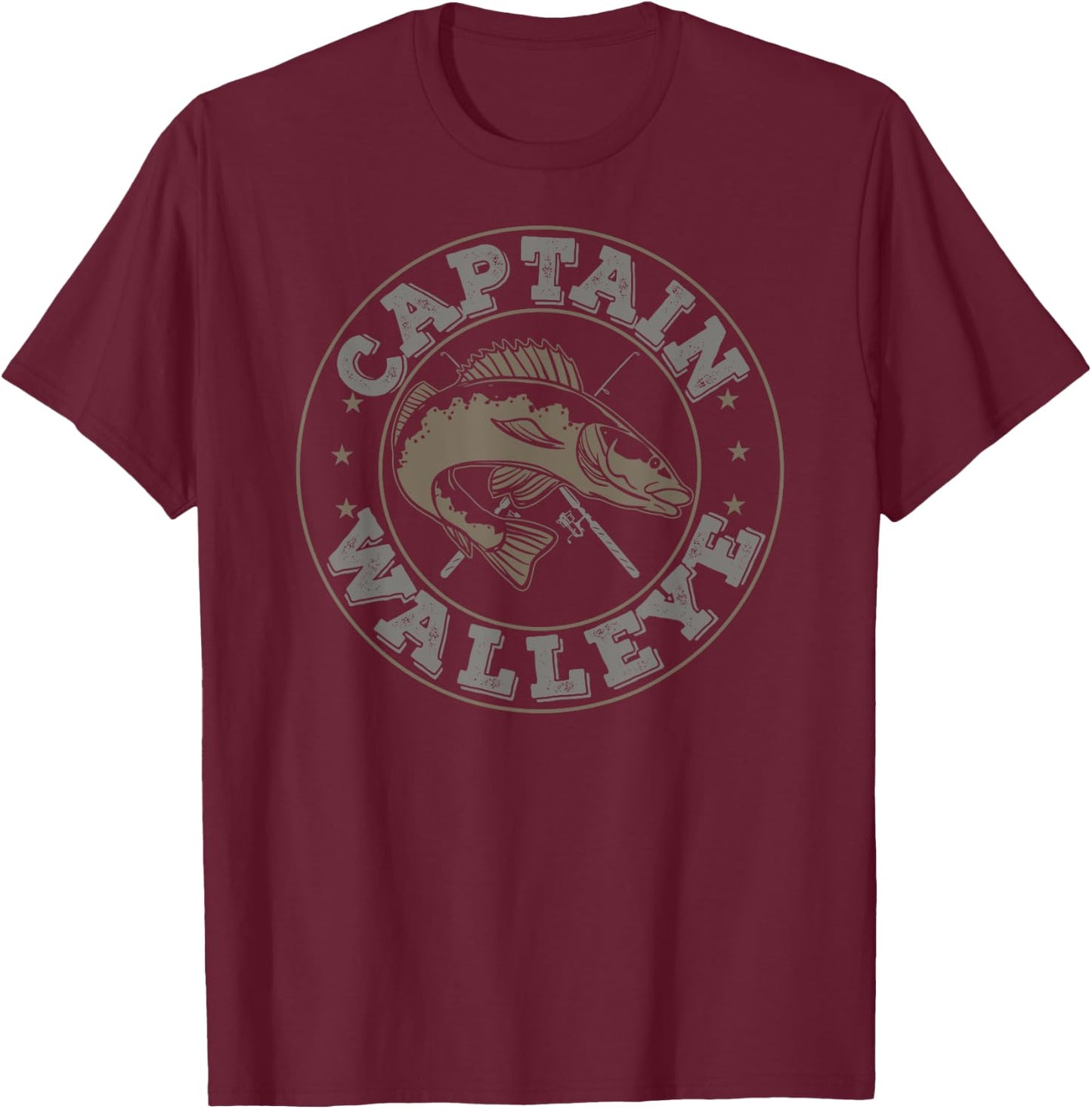 Funny Captain Walleye Fishing Joke for Fisherman T-Shirt - T-Shirt | Maroon