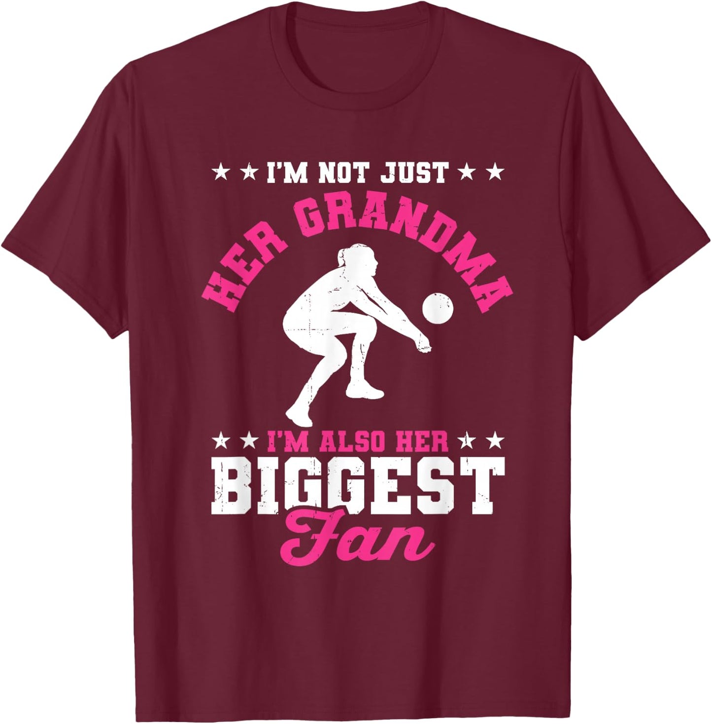 I'm Her Grandma I'm Her Biggest Fan Libero Volleyball Women T-Shirt - T-Shirt | Maroon