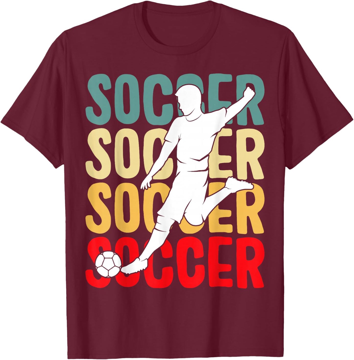 Soccer Boys Men Kids T-Shirt - T-Shirt | Maroon