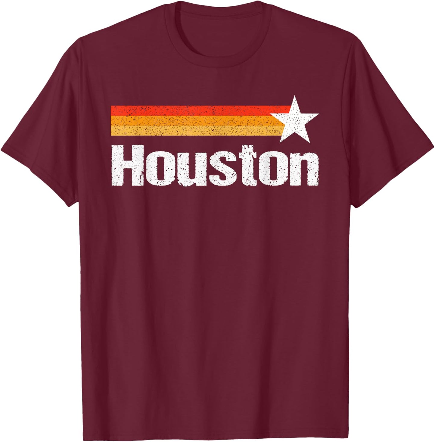 Vintage Houston Texas Houston Strong Stripes USA Texas Men T-Shirt - T-Shirt | Maroon