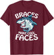 Braces Make Cool Faces Funny Retainer Dentist Jokes T-Shirt - T-Shirt | Maroon