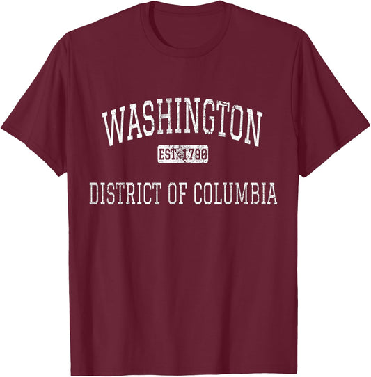 Washington DC DC Vintage T-Shirt - T-Shirt | Maroon