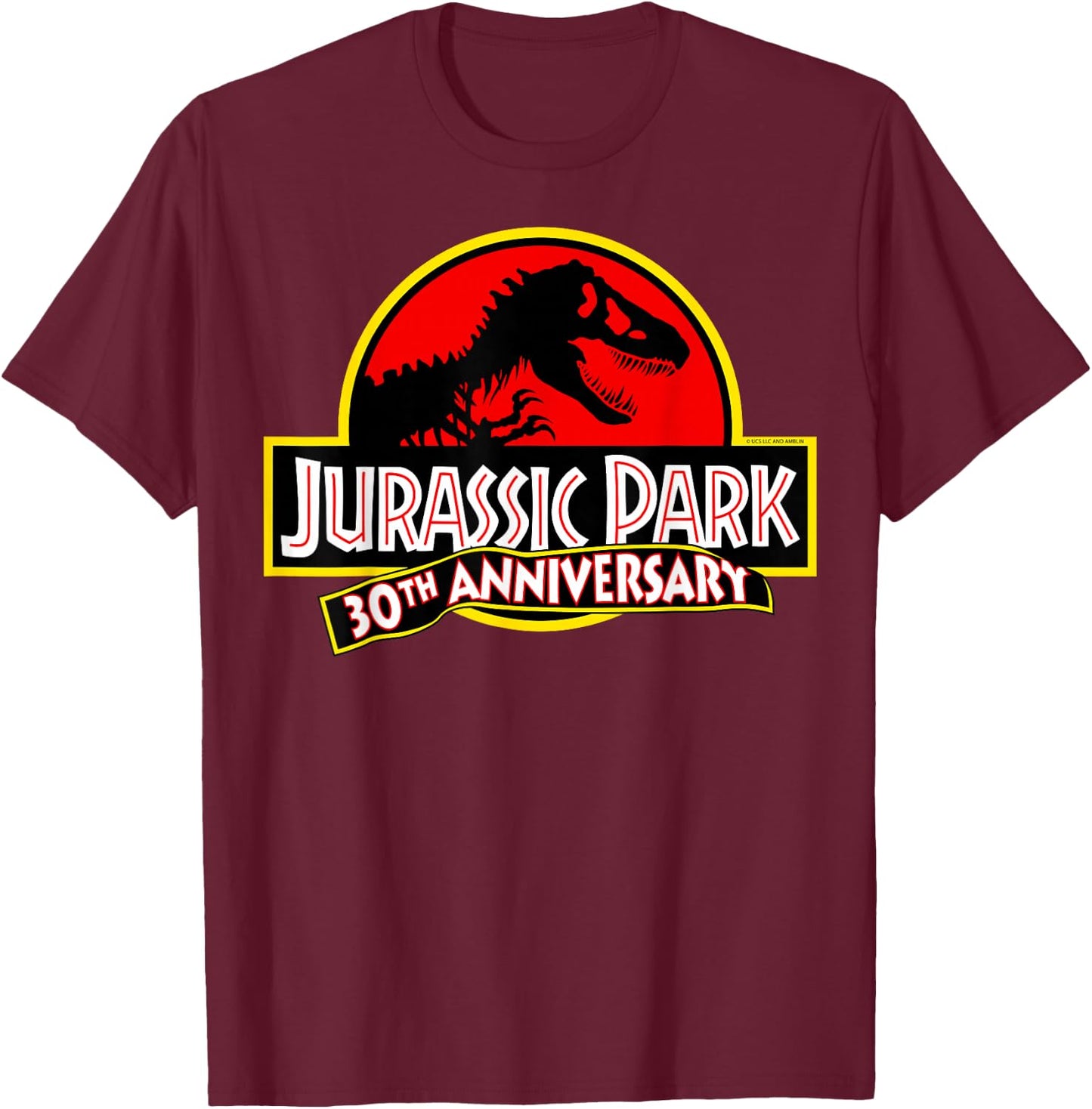 Jurassic Park 30th Anniversary T-Shirt - T-Shirt | Maroon