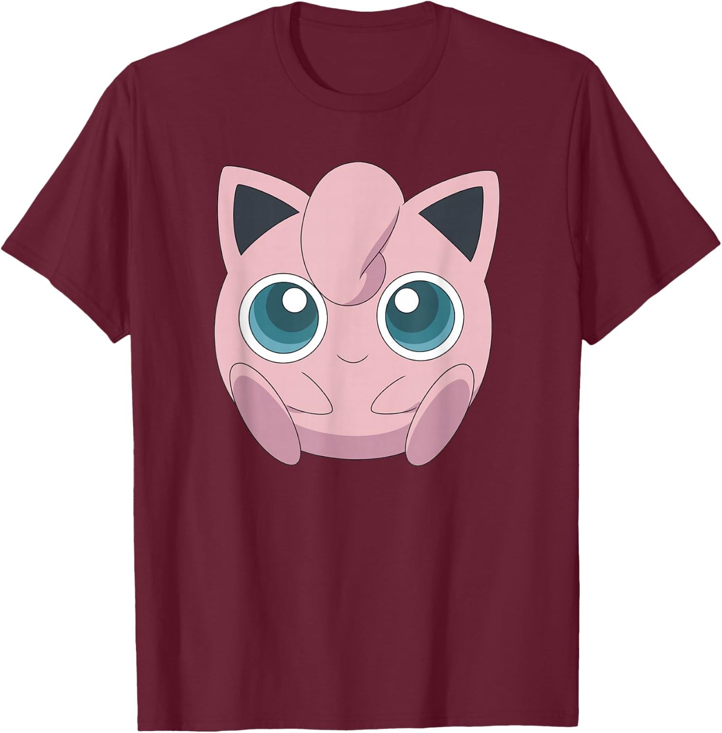 Pokémon Jigglypuff Cute Fairy Big Face T-Shirt - T-Shirt | Maroon