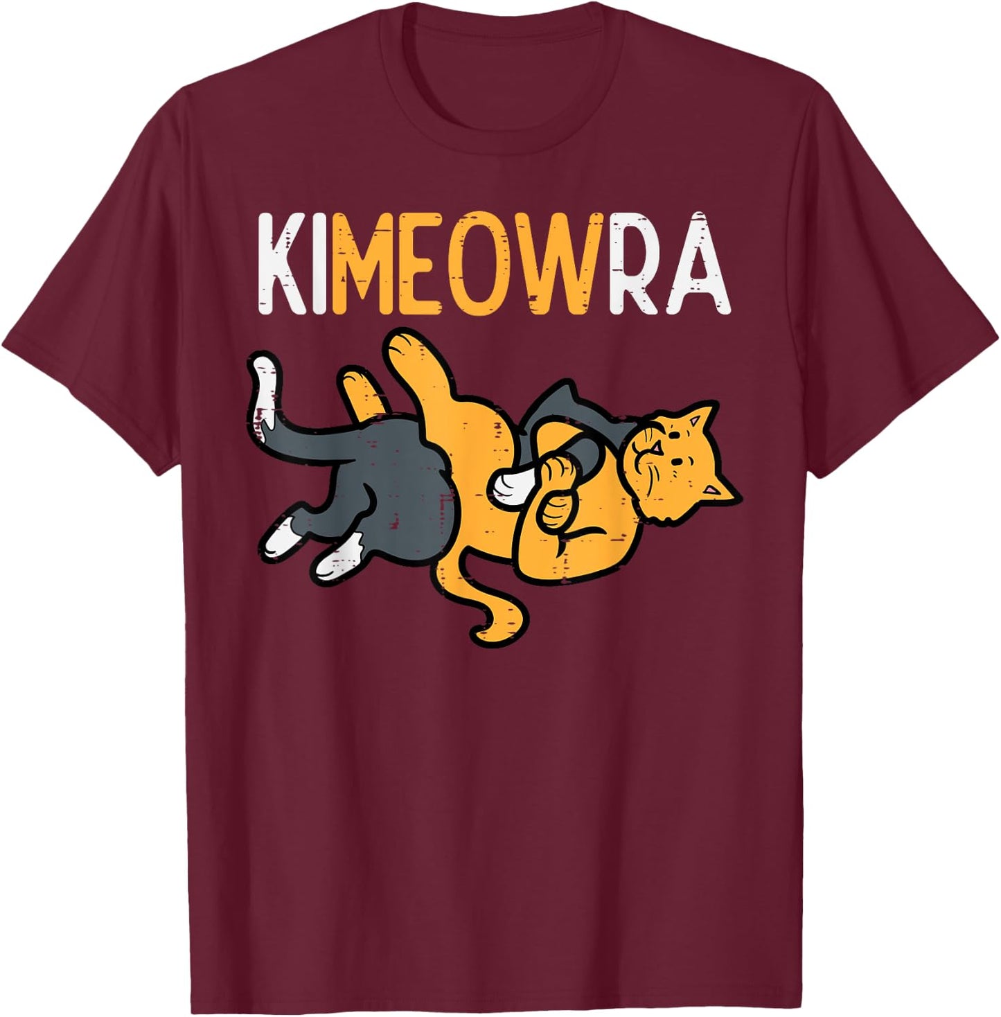 Kimeowra Cats Funny Martial Arts Bjj Mma Men Women Kids Boys T-Shirt - T-Shirt | Maroon